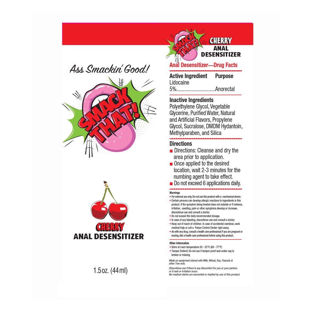Smack That! Anal Desensitiser - Cherry - Cherry Flavoured - ENHANCERS