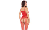 Sparkle Crotchless Bodystocking Red - Naughty by Nature Adult Store