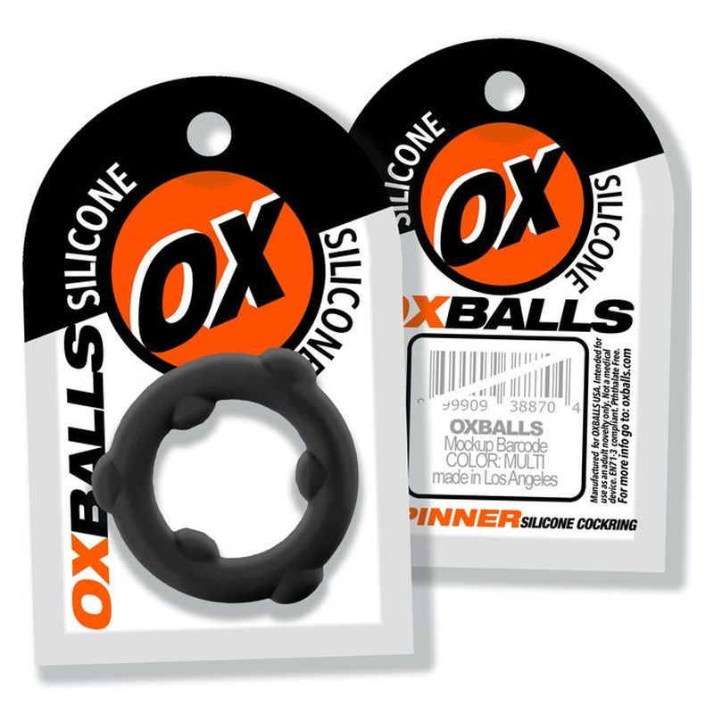 Spinner Silicone Cock Ring Black - Adult Toys