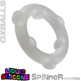 Spinner Silicone Cock Ring Clear - cock ring
