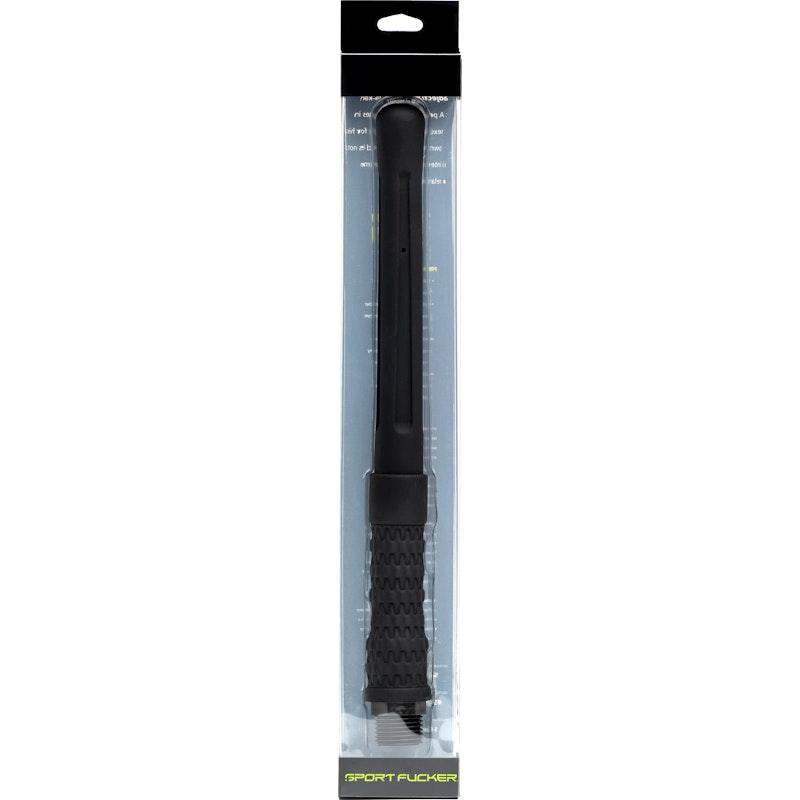 Sport Fucker PowerShot Nozzle – 10in Black Platinum Silicone Douching Tip - Adult Toys