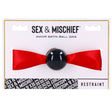 Sportsheets Amor Satin Ball Gag – Red and Black Mouth Restraint - BONDAGE-TOYS