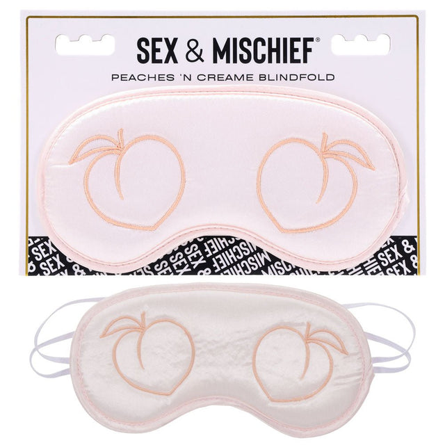 Sportsheets Peaches n CreaMe Satin Blindfold – Padded Eye Mask - BONDAGE - TOYS