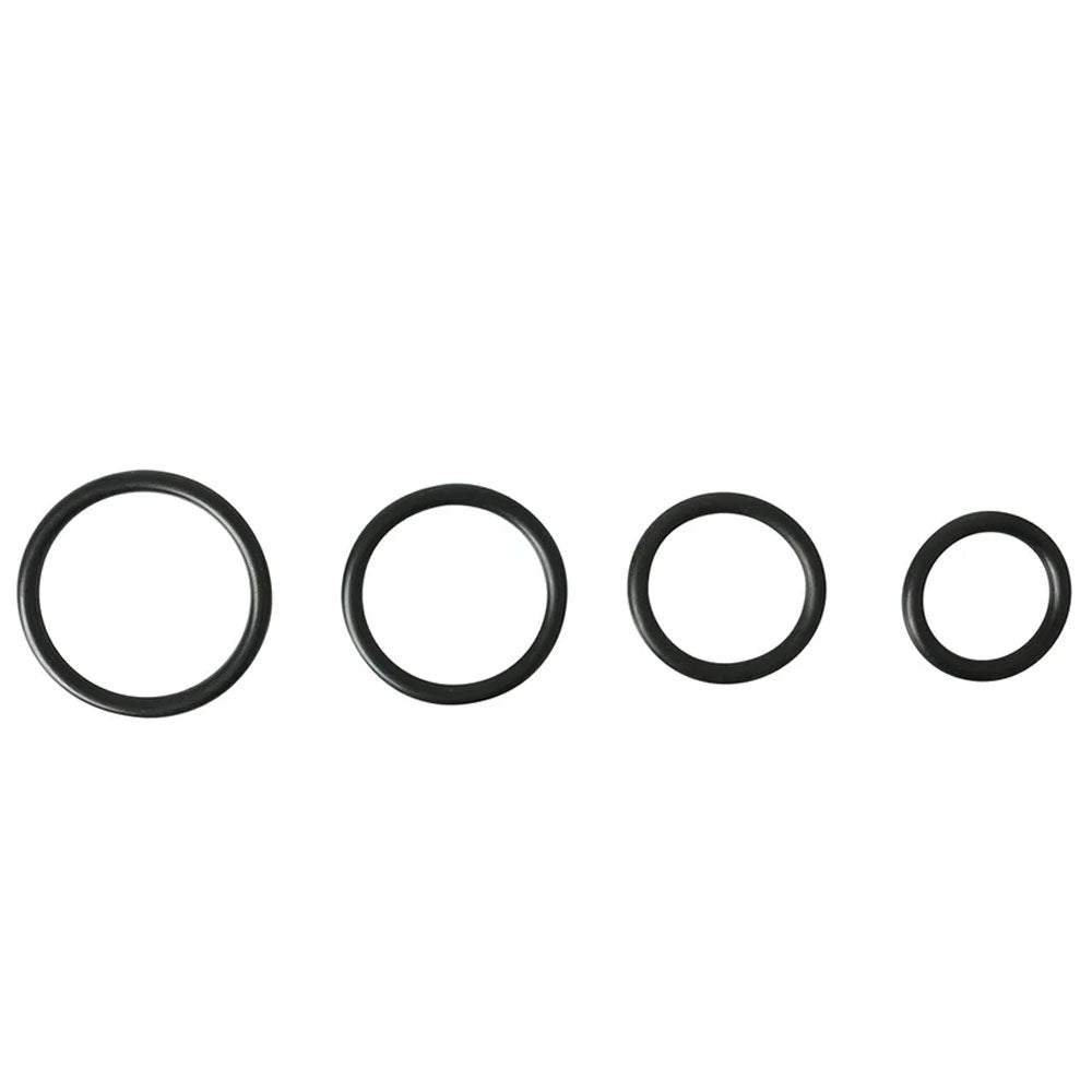 SPORTSHEETS Rubber O - Ring 4 Pack - Black Rings - 4 Pack - COCK RINGS