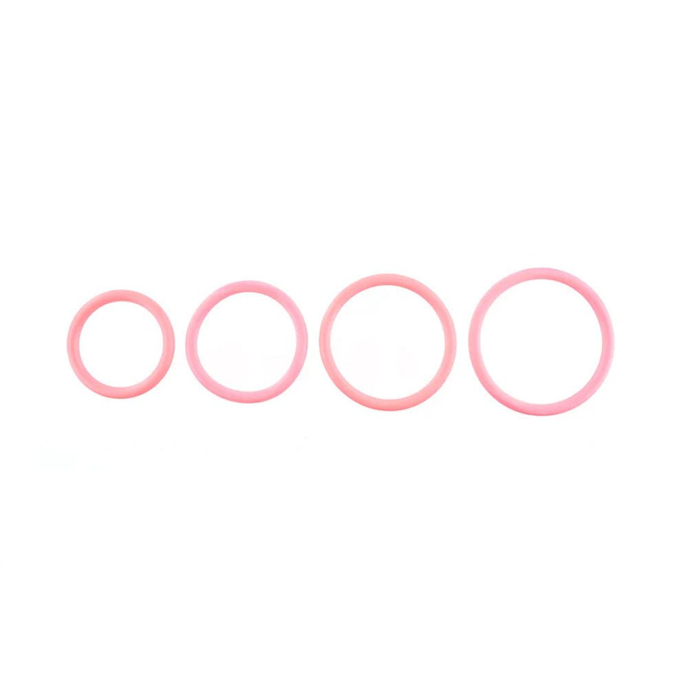 SPORTSHEETS Rubber O - Ring 4 Pack - Coral - Coral Rings - 4 Pack - BONDAGE - TOYS