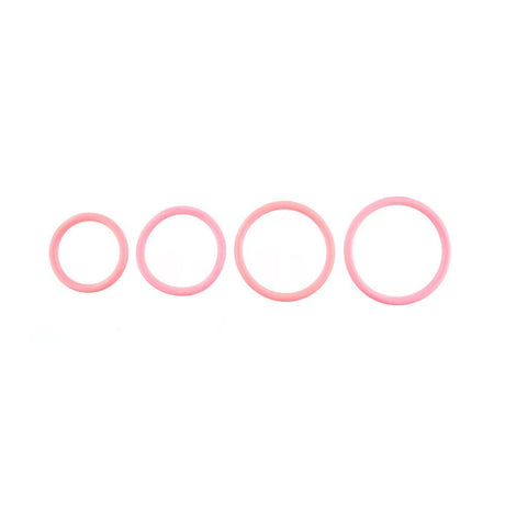 SPORTSHEETS Rubber O - Ring 4 Pack - Coral - Coral Rings - 4 Pack - BONDAGE - TOYS