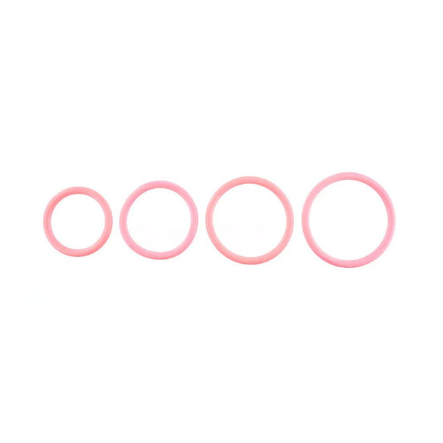SPORTSHEETS Rubber O - Ring 4 Pack - Coral - Coral Rings - 4 Pack - BONDAGE - TOYS