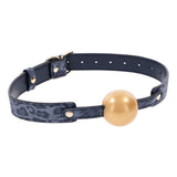 Sportsheets Sex & Mischief Cougar Ball Gag – Navy Blue & Gold Restraint - BONDAGE - TOYS