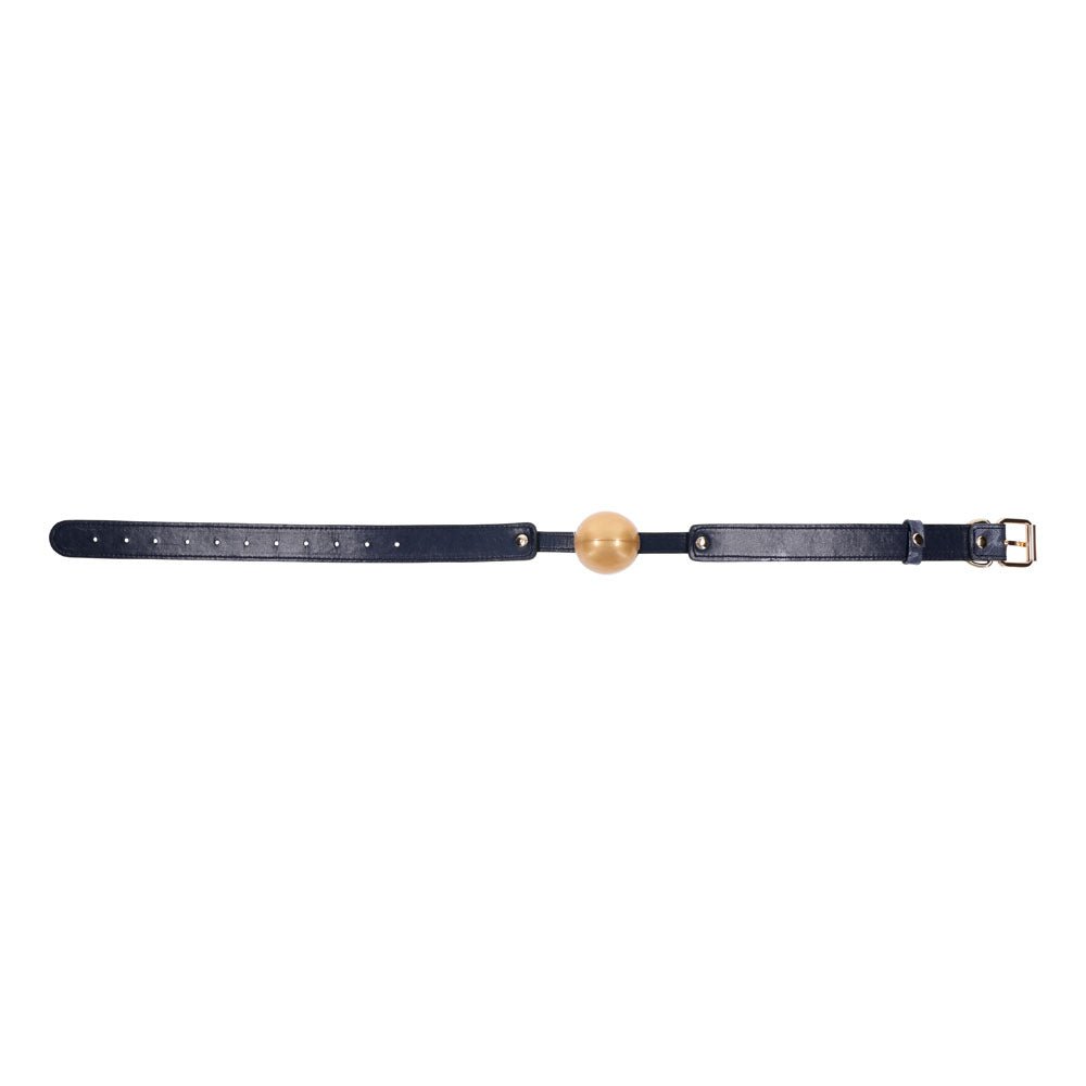 Sportsheets Sex & Mischief Cougar Ball Gag – Navy Blue & Gold Restraint - BONDAGE - TOYS