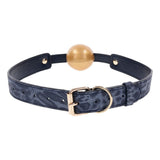 Sportsheets Sex & Mischief Cougar Ball Gag – Navy Blue & Gold Restraint - BONDAGE - TOYS