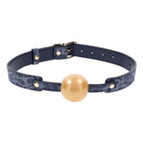 Sportsheets Sex & Mischief Cougar Ball Gag – Navy Blue & Gold Restraint - BONDAGE - TOYS