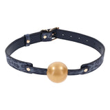 Sportsheets Sex & Mischief Cougar Ball Gag – Navy Blue & Gold Restraint - BONDAGE - TOYS