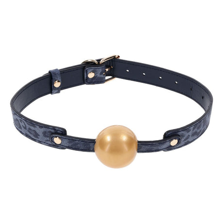 Sportsheets Sex & Mischief Cougar Ball Gag – Navy Blue & Gold Restraint - BONDAGE - TOYS