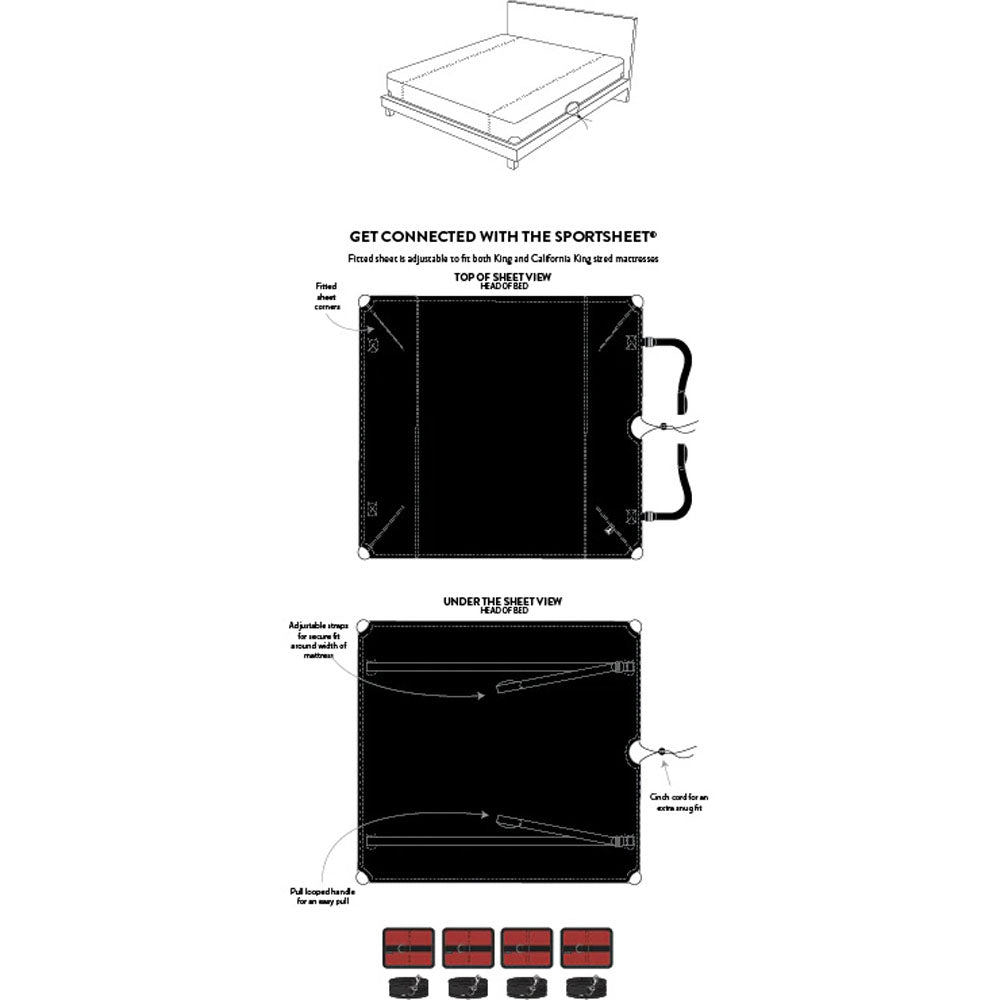 SPORTSHEETS The Sportsheet - King - Bed Restraint Play System - Fits King Size Bed - BONDAGE - TOYS