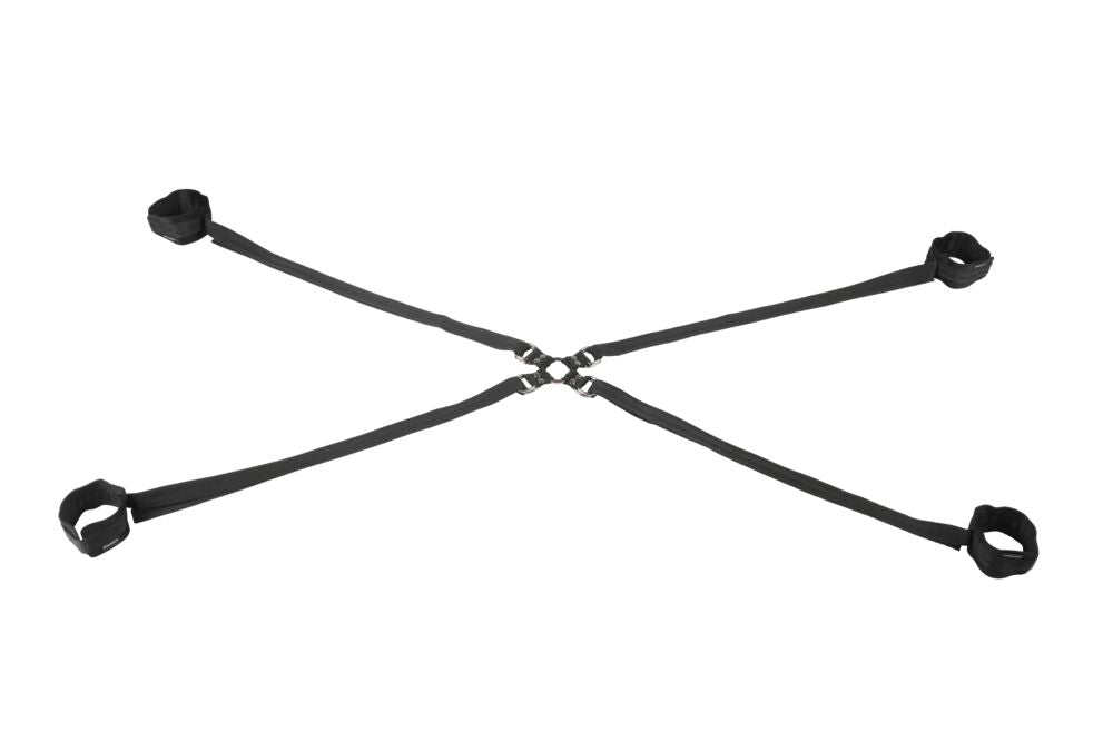SPORTSHEETS Velvet Noir Adjustable Hog Tie & Cuff Set - BONDAGE - TOYS