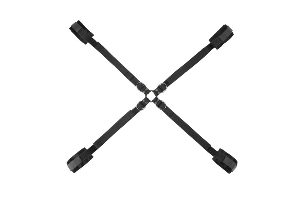 SPORTSHEETS Velvet Noir Adjustable Hog Tie & Cuff Set - BONDAGE - TOYS