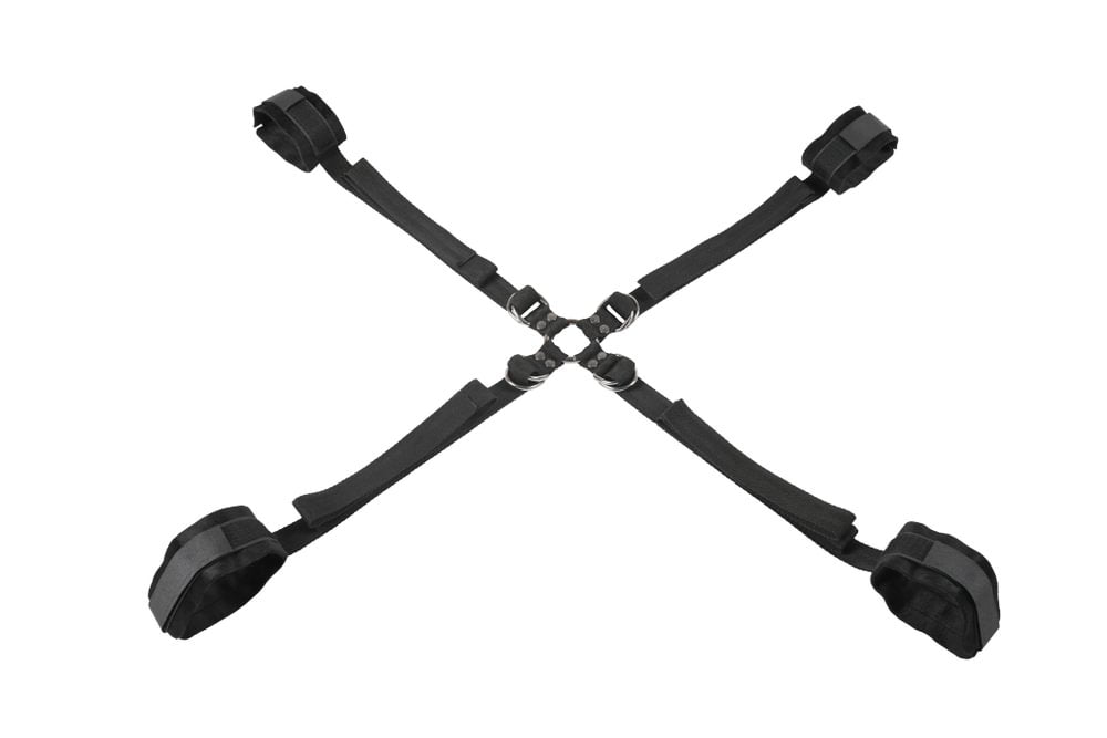 SPORTSHEETS Velvet Noir Adjustable Hog Tie & Cuff Set - BONDAGE - TOYS