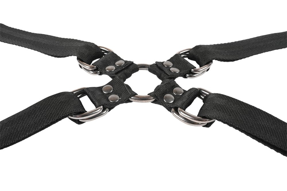 SPORTSHEETS Velvet Noir Adjustable Hog Tie & Cuff Set - BONDAGE - TOYS
