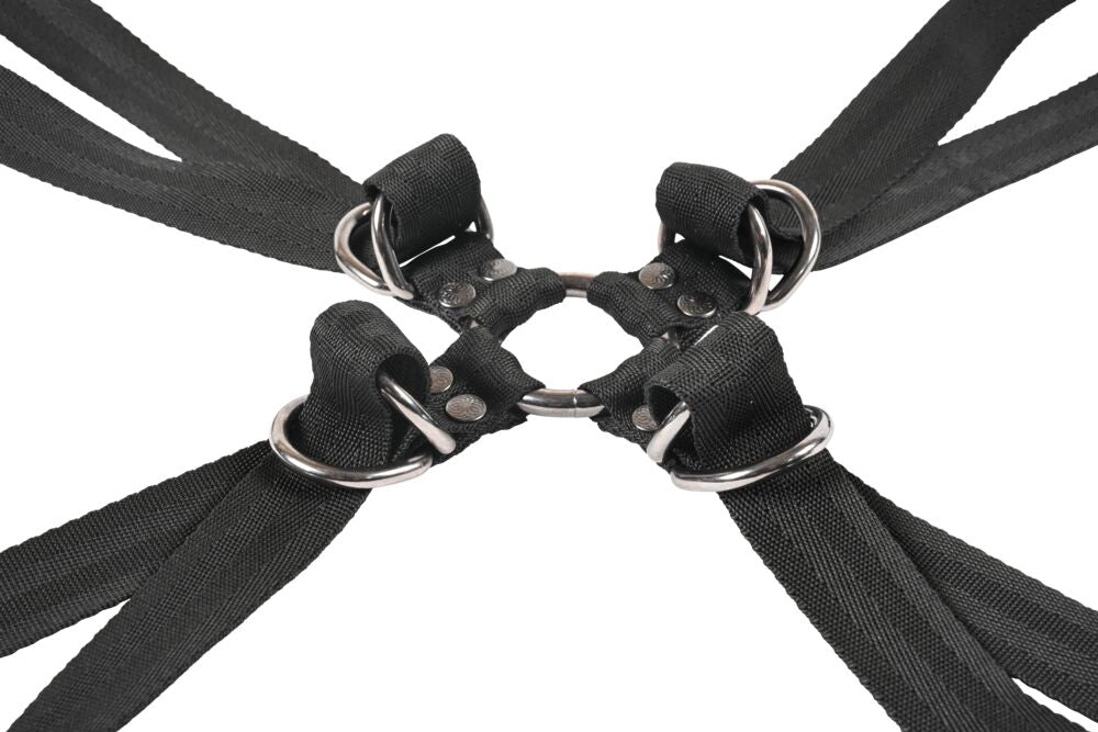 SPORTSHEETS Velvet Noir Adjustable Hog Tie & Cuff Set - BONDAGE - TOYS