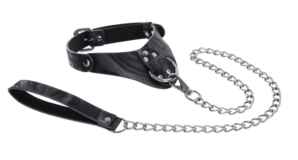 SPORTSHEETS Velvet Noir Collar & Leash - BONDAGE - TOYS