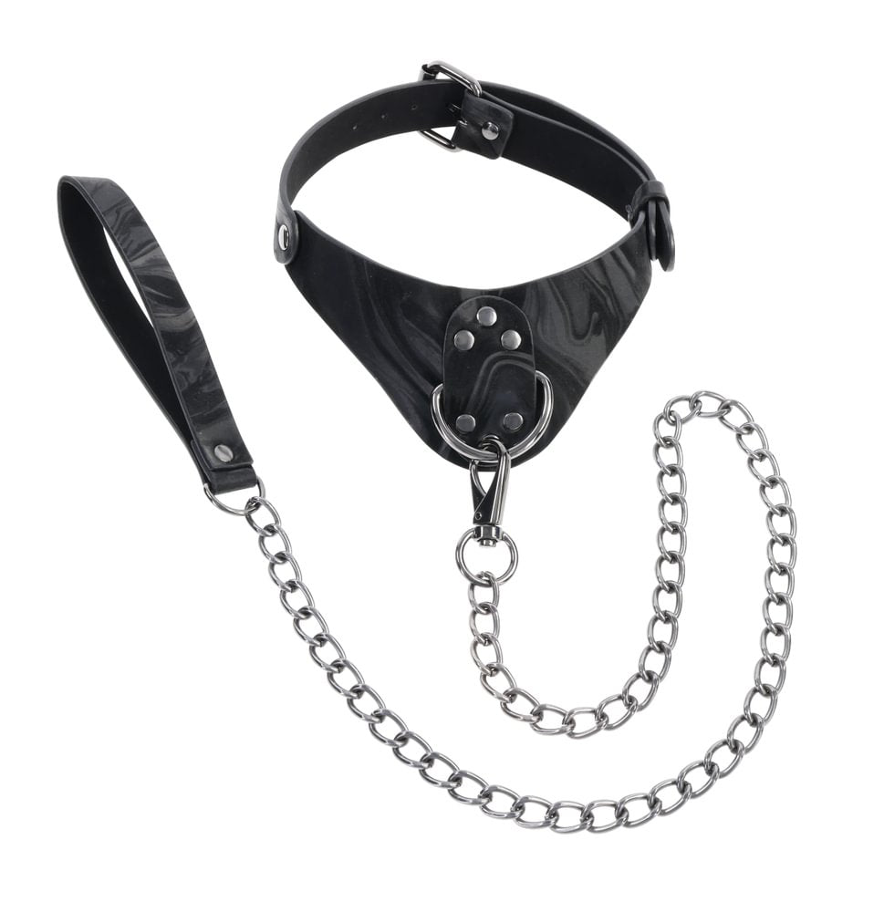 SPORTSHEETS Velvet Noir Collar & Leash - BONDAGE - TOYS
