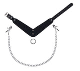 SPORTSHEETS Velvet Noir Collar & Removable Clamps - BONDAGE - TOYS
