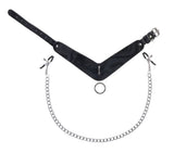 SPORTSHEETS Velvet Noir Collar & Removable Clamps - BONDAGE - TOYS