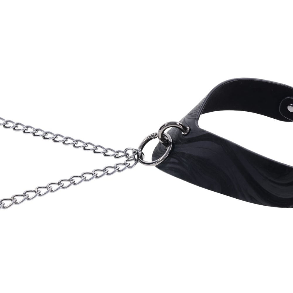 SPORTSHEETS Velvet Noir Collar & Removable Clamps - BONDAGE - TOYS