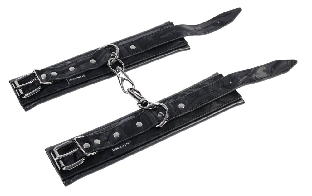 SPORTSHEETS Velvet Noir Handcuffs - Black - BONDAGE - TOYS