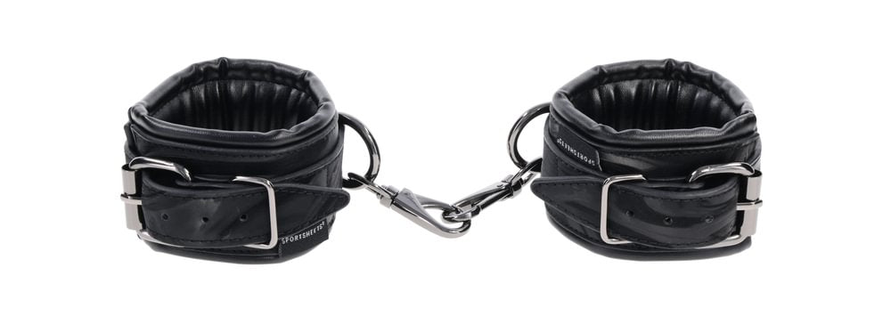 SPORTSHEETS Velvet Noir Handcuffs - Black - BONDAGE - TOYS