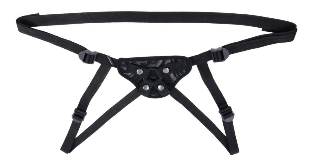SPORTSHEETS Velvet Noir Strap On - Adjustable Harness - STRAP - ONS