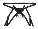 SPORTSHEETS Velvet Noir Strap On - Adjustable Harness - STRAP - ONS