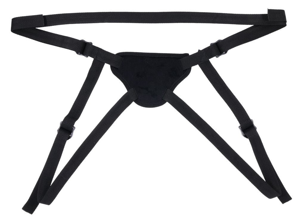SPORTSHEETS Velvet Noir Strap On - Adjustable Harness - STRAP - ONS