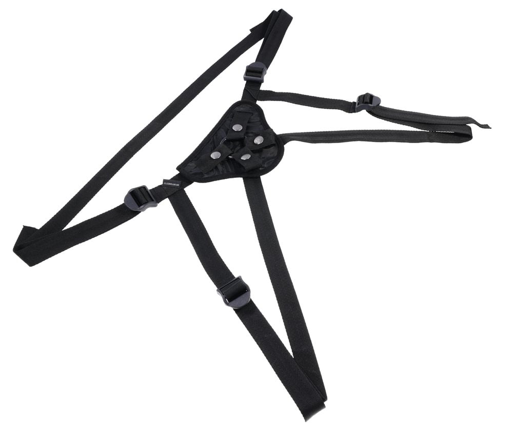 SPORTSHEETS Velvet Noir Strap On - Adjustable Harness - STRAP - ONS