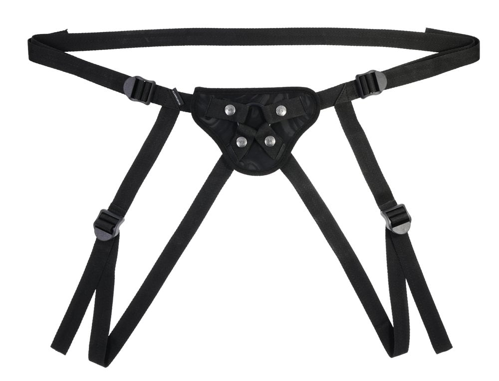 SPORTSHEETS Velvet Noir Strap On - Adjustable Harness - STRAP - ONS