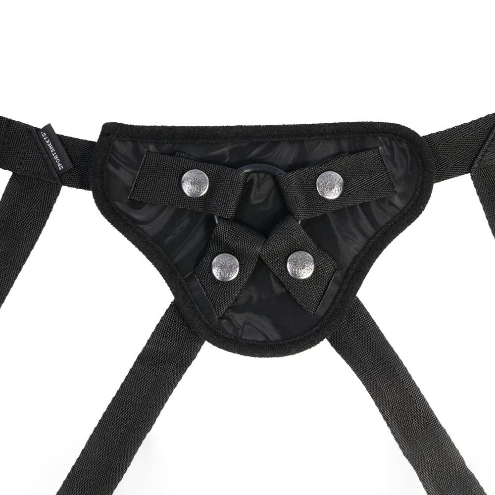 SPORTSHEETS Velvet Noir Strap On - Adjustable Harness - STRAP - ONS