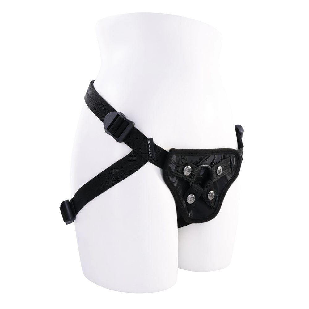 SPORTSHEETS Velvet Noir Strap On - Adjustable Harness - STRAP - ONS