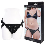 SPORTSHEETS Velvet Noir Strap On - Adjustable Harness - STRAP - ONS