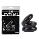 Stacked Dual Pleasure Ring Black - Cock Rings