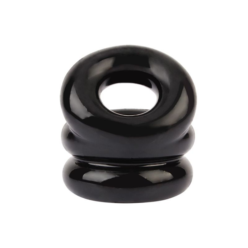 Stacked Dual Pleasure Ring Black - Cock Rings