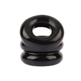 Stacked Dual Pleasure Ring Black - Cock Rings