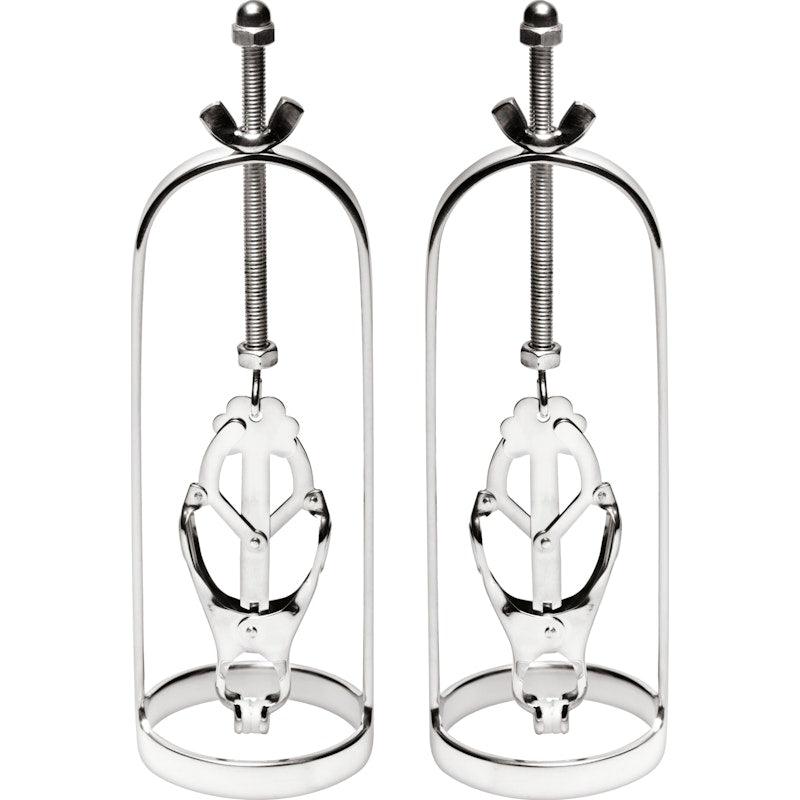 Stainless Steel Clover Clamp Nipple Stretcher - Adult Toys