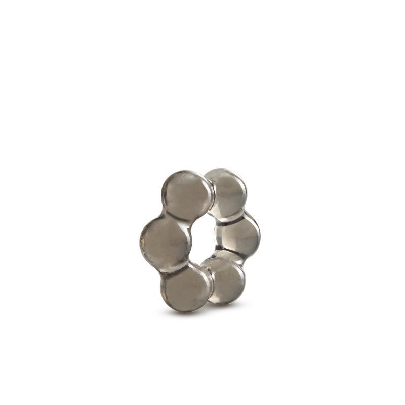 Stay Hard Thick Bead Cock Ring - Black - COCK RINGS