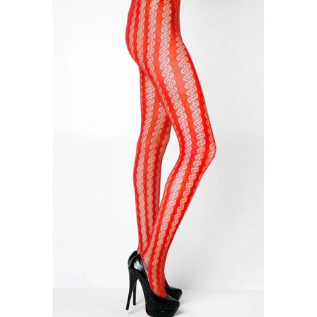 Stella Elyse Coiled Lines Fishnet Tights Coffee - Lingerie