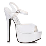 Stiletto Sandal White 6.5in - Naughty by Nature Adult Store