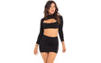 Stop and Stare 2 Pc Skirt Set Black - Lingerie