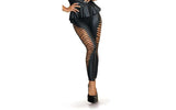 Stretch Wetlook Cut Out Leggings Black - Naughty by Nature Adult Store