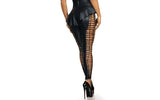 Stretch Wetlook Cut Out Leggings Black - Naughty by Nature Adult Store