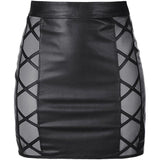 Stretch Wetlook Mesh Criss Cross Skirt Black - Naughty by Nature Adult Store