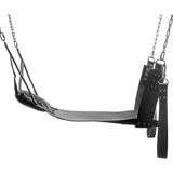 Strict Extreme Leather Bondage Sling with Stirrups and Pillow | Black - Adult Toys